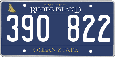 RI license plate 390822