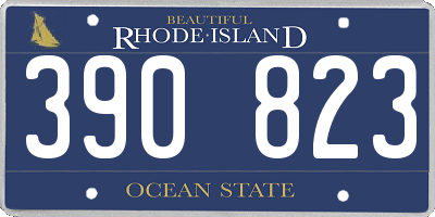 RI license plate 390823