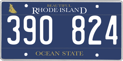 RI license plate 390824
