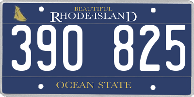 RI license plate 390825