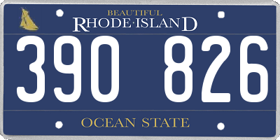 RI license plate 390826