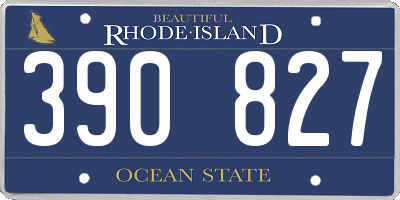 RI license plate 390827