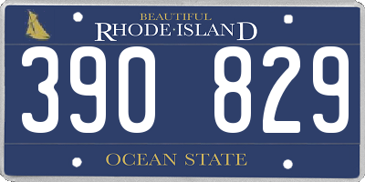 RI license plate 390829
