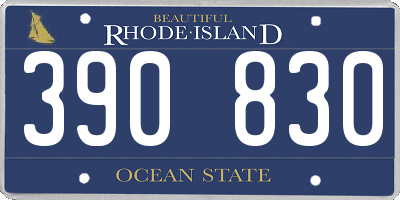 RI license plate 390830