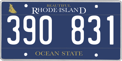 RI license plate 390831