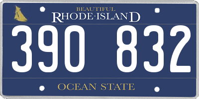 RI license plate 390832