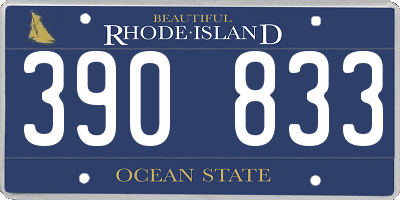 RI license plate 390833