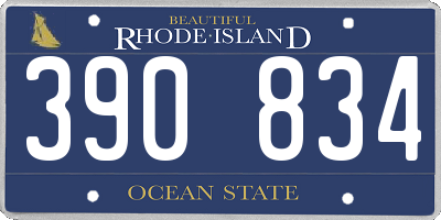 RI license plate 390834