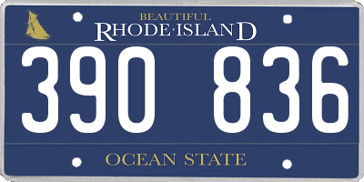 RI license plate 390836
