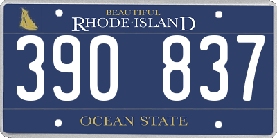 RI license plate 390837