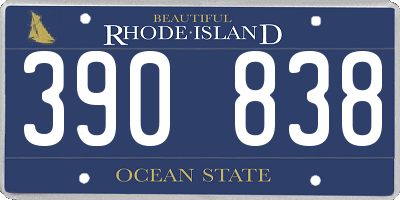 RI license plate 390838