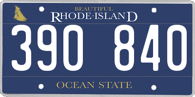 RI license plate 390840