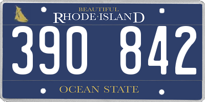 RI license plate 390842