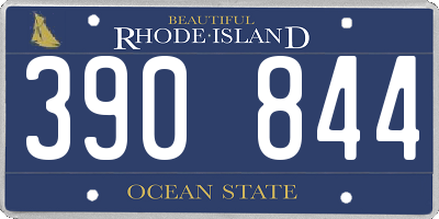 RI license plate 390844