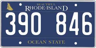 RI license plate 390846