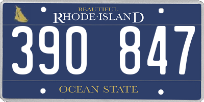 RI license plate 390847