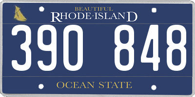 RI license plate 390848