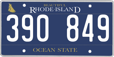 RI license plate 390849