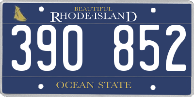 RI license plate 390852