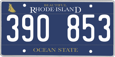 RI license plate 390853
