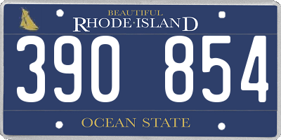 RI license plate 390854