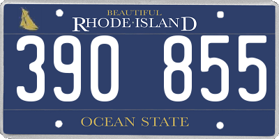 RI license plate 390855