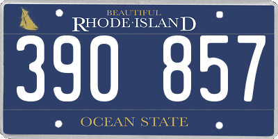 RI license plate 390857