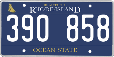 RI license plate 390858