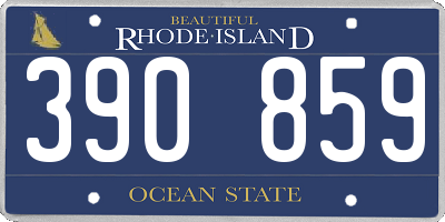 RI license plate 390859