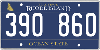 RI license plate 390860