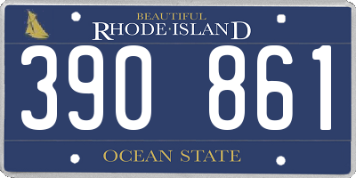 RI license plate 390861