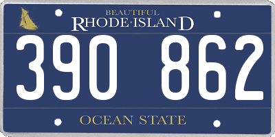 RI license plate 390862