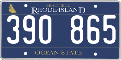 RI license plate 390865