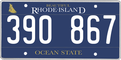 RI license plate 390867