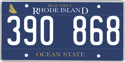 RI license plate 390868