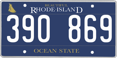 RI license plate 390869