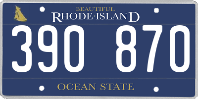 RI license plate 390870