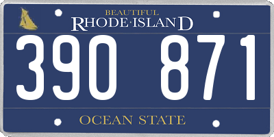 RI license plate 390871