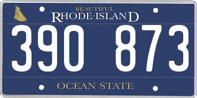 RI license plate 390873
