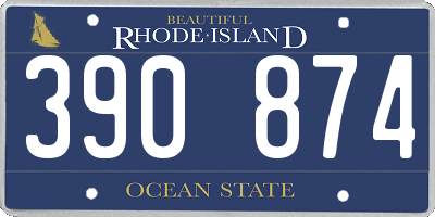 RI license plate 390874