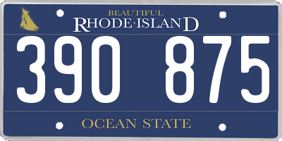 RI license plate 390875
