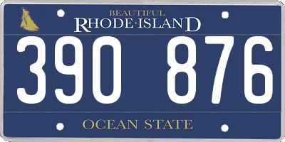 RI license plate 390876