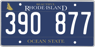 RI license plate 390877