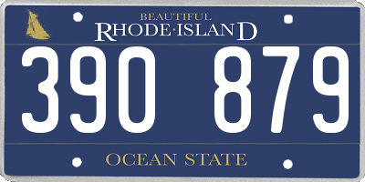 RI license plate 390879