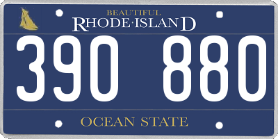 RI license plate 390880