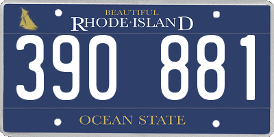 RI license plate 390881