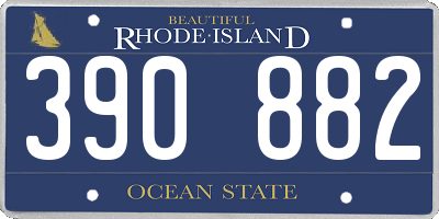 RI license plate 390882