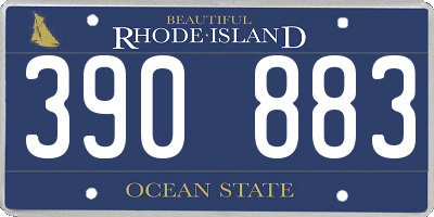 RI license plate 390883