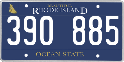 RI license plate 390885