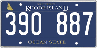 RI license plate 390887
